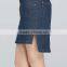 New design H style ladies jeans skirt,split joint irregular skirt simple wash tube short jeans skirt
