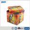 Solid foldable storage ottoman with lid