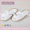 Open Toe Terry Towelling Bath Disposable Hotel Slippers With EVA Sole White