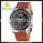 WJ-5434 newest hot sale GTS stylish stainless steel back leather band quartz men watch