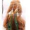 Fashion Bohemia handmade Hair Accessories Peacock Feather Tassels Hair Band Wrap Belt