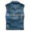Hot Sale Button Down Distressed Vest Mens Denim Vest
