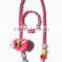 Candy colorful beaded necklace bracelet set with bow ties and flowers for children