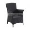 Factory price mini black rattan coffee table with chairs used balcony furniture