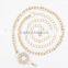 new fashion ladies and women white rhinestone beige beads metal decoration slim waist chain