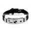 New Arrival Black Leather Bracelet Fashion Metal Five-Points Star leather bangles Customize Jewellery