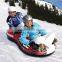 Durable heavy duty inflatable snow tube with nylon cover and rubber bottom