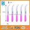 Different colorful plastic handle cheese knife set