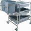 5 layers Round Tube Stainless Steel Room Food Serving Trolley shelf cart