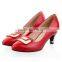 Comfortable Genuine Leather Party Pumps High Heel Shoes Latest Sweet Color Diamond Office Lady Shoes CP6663