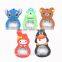 Promotional cartoon beer bottle opener with fridge magnets