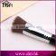 Wood handle single cosmetic makeup brush
