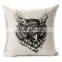 white plain cotton line throw pillow case with custom printing STPC050