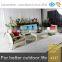 White rattan outdoor furniture garden sofas set with cushion