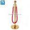 rope barrier stanchions with velvet rope end hooks for sale