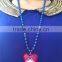 USA independence day LED flashing flag pendant with beads necklace
