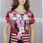 Fashion design Printing And Hot Drilling Milk Silk lady's blouse