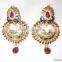 bollywood polki gold tone dangler EARRINGS