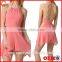 Wholesale Tie Halter Neck Backless Side Hollow Playsuits Clothing Manufacturers