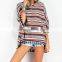 2017 tassel loose striped summer ladies short sleeve