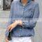 Small pure and fresh and seven big yards of cotton fiber is prevented bask in clothes woman slim sleeve linen collar shirt