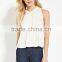 2016 guangzhou shandao oem service summer new design casual chiffon plain dyed sleeveless women pleated manufacturers top