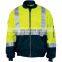 Hi Vis Yellow/Navy 210D Nylon PU Winter Coated Jacket With Padded