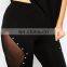 Plus Size Women Fashion Sex Tight Fancy Legging Pants With Stud & Mesh