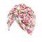 Idyllic Little Flower Torsion Cap Cotton Turban Hat With Chemotherapy Cap