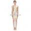 2016 Newly fashion white brown green dress skirt with sleeveless cloth for party dress