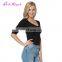 Wholesale Price black Reversible three quarter sleeve wholesale blouse modern tshirt