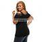 Fashion plus size sexy t shirt fold strapless short sleeve lace women's t shirt
