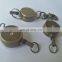 rectractable antique golden color metal roller key chain