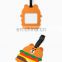 Pvc Travel Luggage Tag Cartoon Custom Silicone Luggage Tag with strap