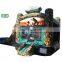 Army Green Fatigue Inflatable Bounce House Bouncer Jumping Castle With Water Slide