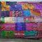Indian Vintage Quilt Old Patola Indian Silk Sari Kantha Quilted Patchwork Bedspread