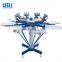 High speed 6 color 6 station manual t-shirt screen printing machine