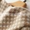 Women New Fashion Thick Plaid Cashmere Knit Cardigan Coat with Hood