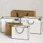 Luxury Paper Bag White Black String Logo Paper Shopping Bag Custom