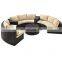 PE poly wicker rattan special design snake shaped double sided seat alfresco outdoor sofa