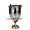 silver round bowl with handle