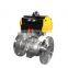 COVNA DN65 2.5 inch 2 Way 304 Stainless Steel Double Acting Pneumatic Actuator Flanged Ball Valve