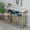 Elegant design home pub bar furniture marble metal iron wire rectangular modern bar table