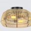New private model 28 inch rattan woven fan light, wooden cage fan, living room ceiling mounted electric fan, bedroom light