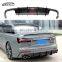 A6 S6 C8 KB Style Carbon Fiber Rear Diffuser With Light Rear Bumper Lip For Audi A6 Sline S6 C8 2019-2021