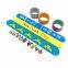 Custom Logo Message Wristbands Cartoon Animal Silk Screen Silicone Rubber Slap Wrap Bracelet for Sports Athletics