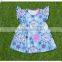 Hot sale baby frock design 2016 summer children boutique clothing frozen outfits girl flutter sleeve dress