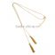 Cocktail Simple Gold Thin Chain Knot and Metal Tassel Long Pendant Necklace