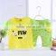 2016 fashion design cartoon children clothes set kids wear baby printing shirt pant set