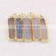 JF6757 High quality natura agate gold plated sparkly druzy rectangle bar pendant